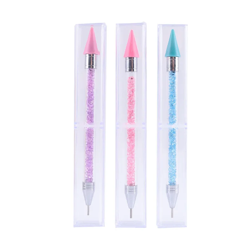 Dual-end Rhinestone Crystals Studs Pickup Tool Diamond Painting Dotting pen Wax Pencil For Nail Art DIY Decoration