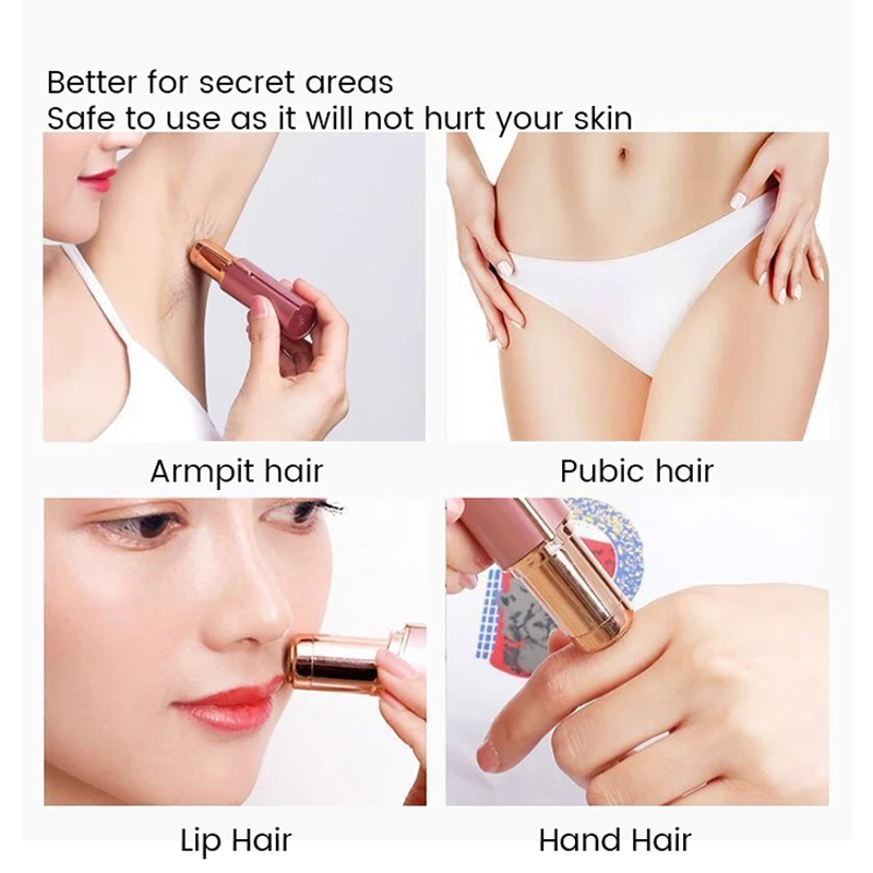 2024 Portable Battery Recarghable Electric Lipstick Style Shaver Pen Epilator Facial Hairs Remover