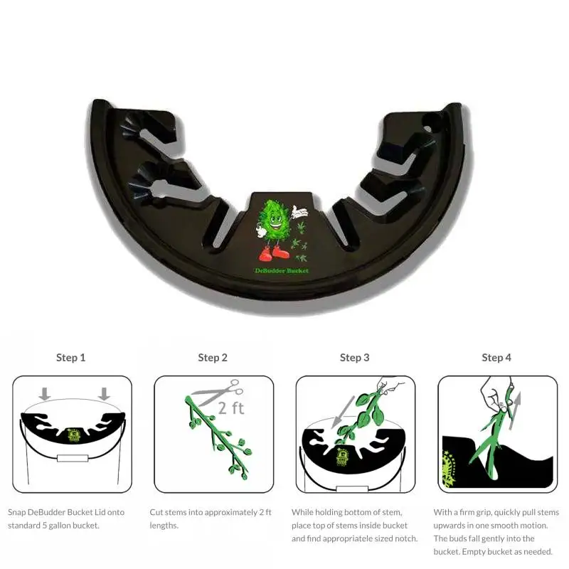 11.8inchx6.3inch Reusable Plastic Bucket Lid Indoor and Outdoor Garden Farm Use Harvest Herbs Debudder Bucket  Lid