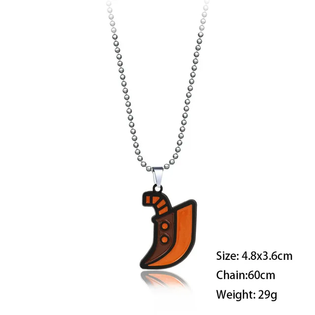 Game MHW Monster Hunter Broadsword Keychain Cartoon Monster Metal Pendant Necklace For Men Gifts