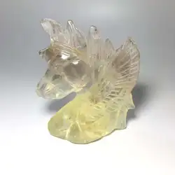 Crystal Carvings Natural Crystal Carved Animals Citrine Unicorn For Healing Gift YHM