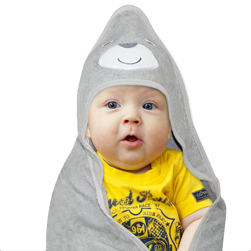 Factory custom 100% cotton baby hooded bath towel for kids