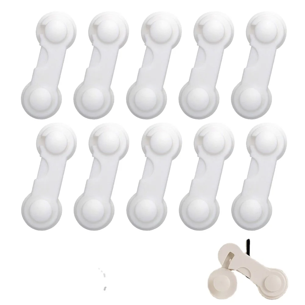 10PCS Locks Child Baby Safety Cupboard Cabinet  kids Proofing Door Drawer Fridge Latches