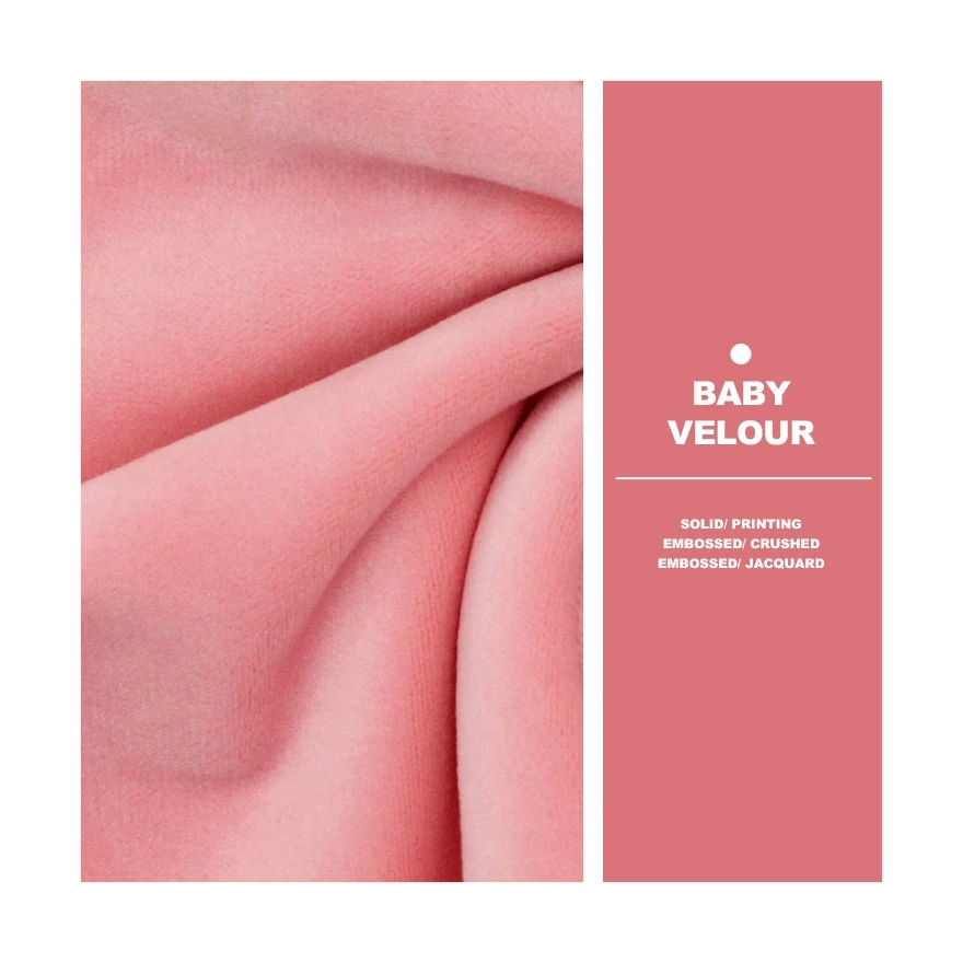 100%Polyester 230GSM Baby Velour Velboa/ Velour Fabric Velvet Fabric for Baby Sofa/ Dolls/ Plush Toys