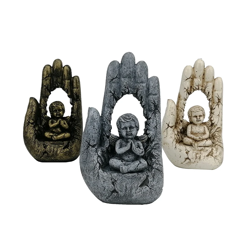 Статуя Шакьямуни на Пальме, Западная религия, Иисус, Пальмовая молитва, хранитель, смола, ангел-хранитель, скульптура, бронзовая статуэтка Будды