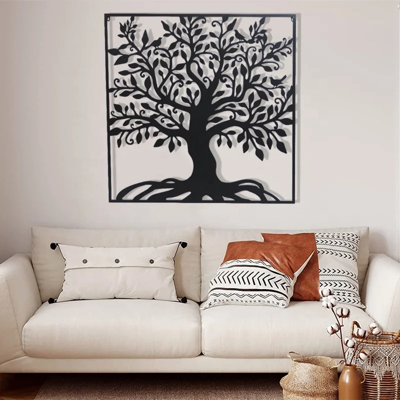 MR Metal Wall Art Tree of Life Family Tree Metal Wall Decor Home Office Decoration Bedroom Living Room Decor