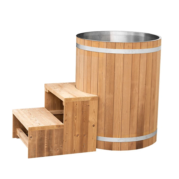 Home use promote blood circulation wooden ice bath with water chiller