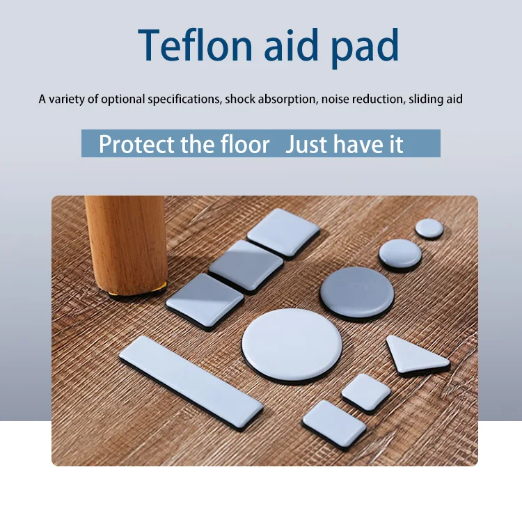 Deson Square Furniture Glides Nail on Furniture Slider PTFE Chair Leg Floor Protectors for Hardwood Dinning Wooden Furniture