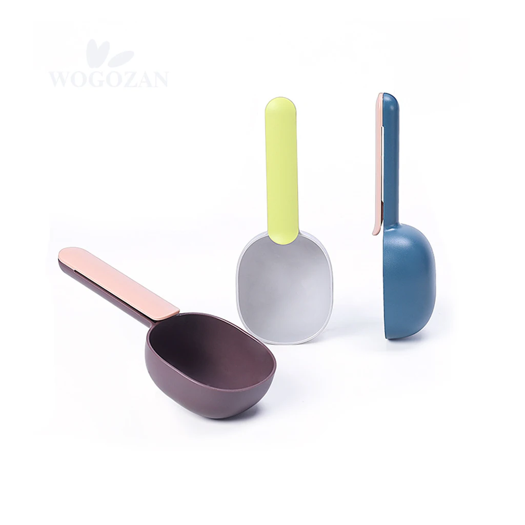 
Wholesale Multi Functions Pet Food Measuring Cup With Food Bag Clip Assorted Colors Food Shovel For Cats Dogs 