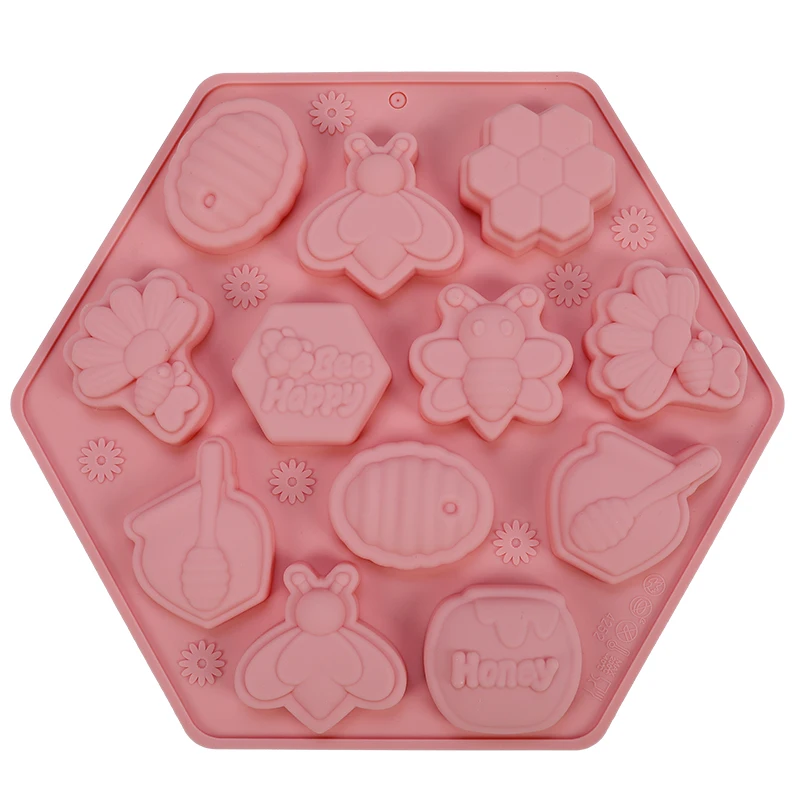 Trending products new arrivals hexagon honey bees silicone cake molds for handmade chocolate molds baking moulds