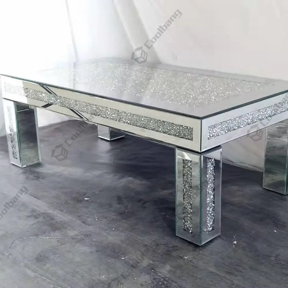 Coolbang hot sale mirrored modern tea table design Chinese coffee table style