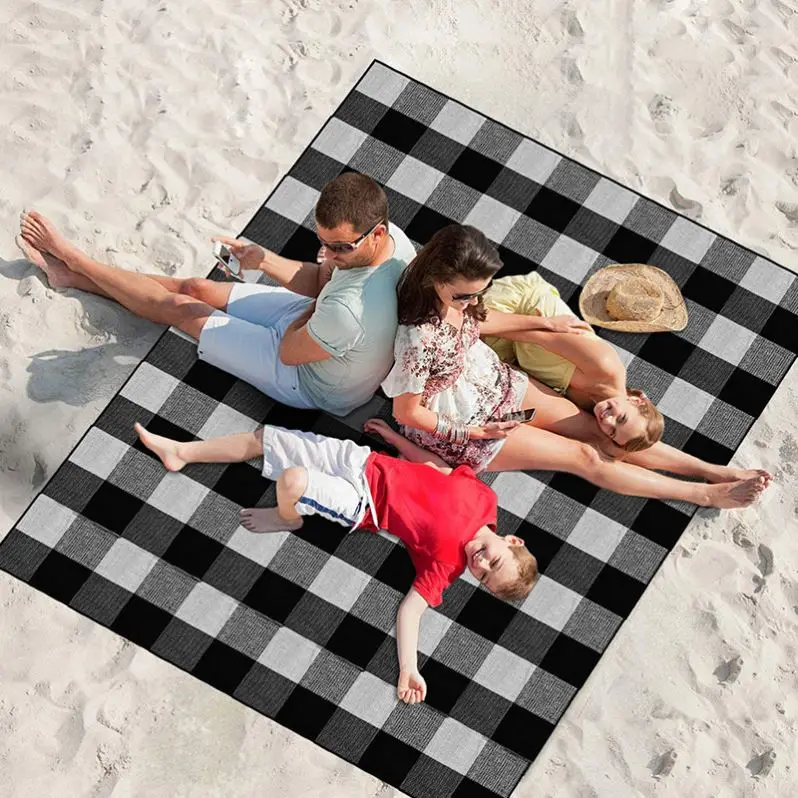 Beach Rug Matt Beach Mats Picnic Camping Rugs Padded Extra Largewith PU Handle