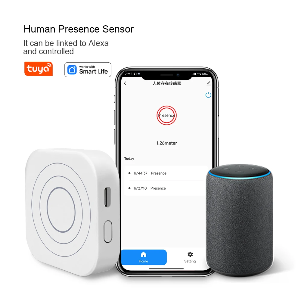 Tuya Smart Millimeter Wave Radar Mmwave Human Presence Radar Sensor BLE Wireless Motion Detection Sensor