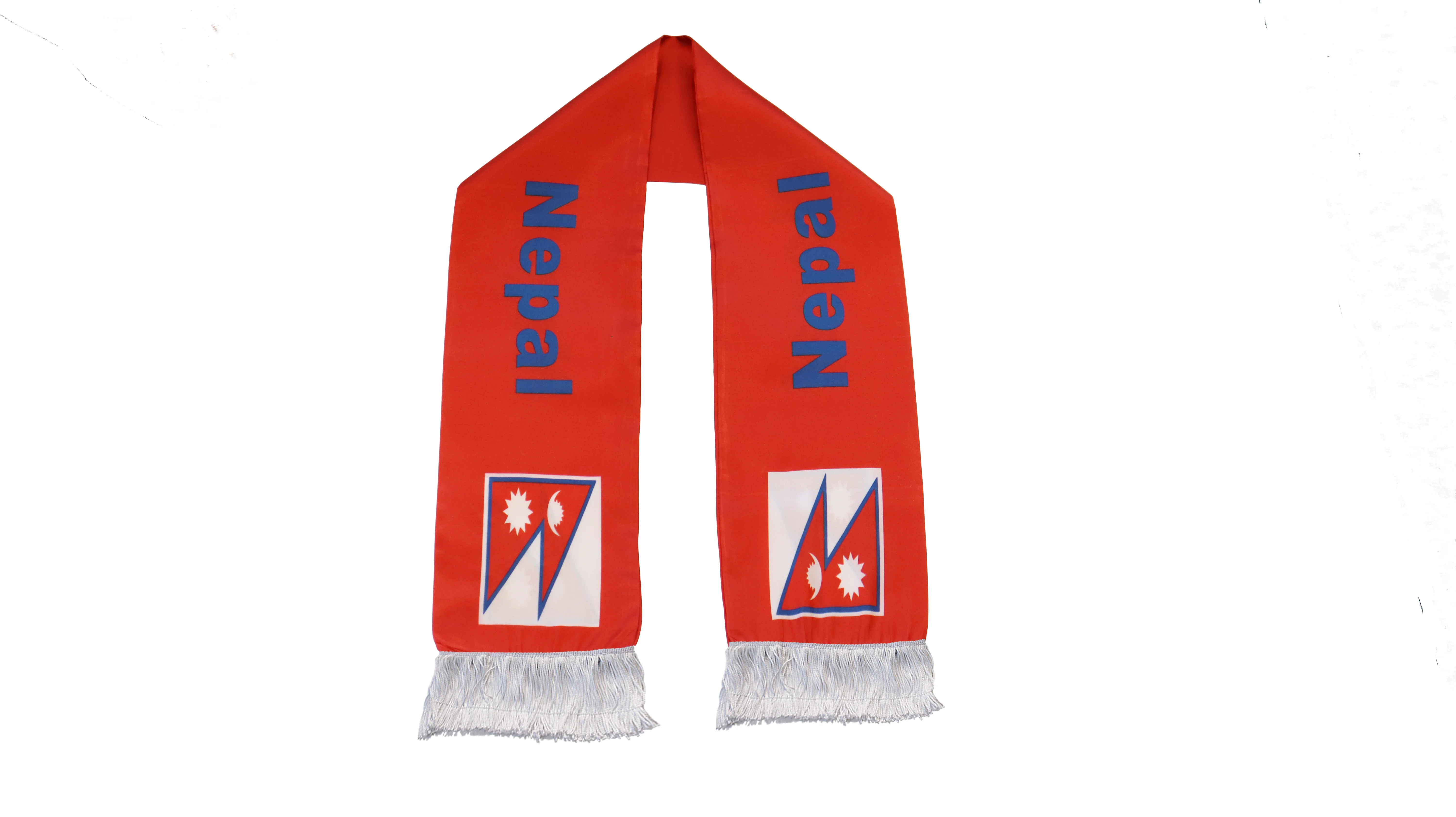 Nepal Flag Scarf Wholesale Custom Football Cheering Products Fans National Flag Scarf Tassel Scarves Shawl