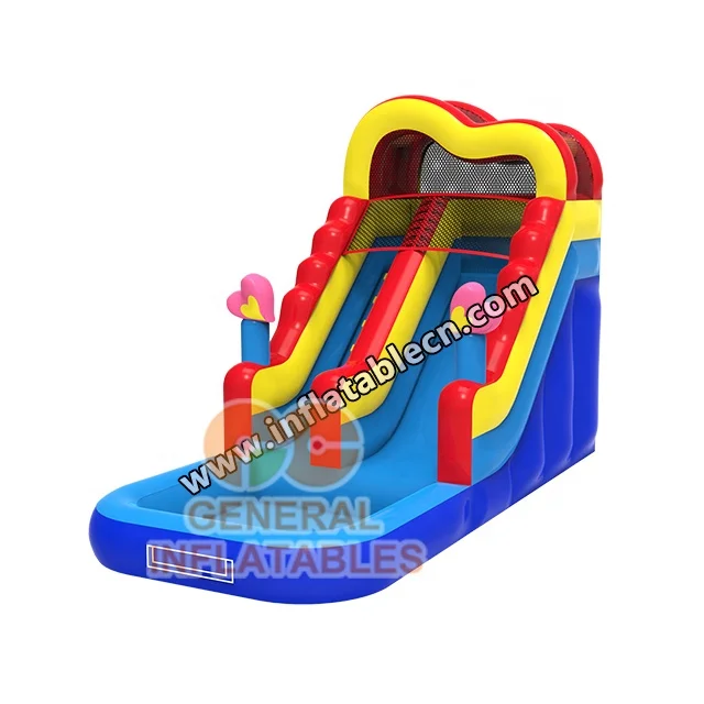 0.55mm PVC Inflatable Inflatable heart water slide  for party amusement theme park carnival