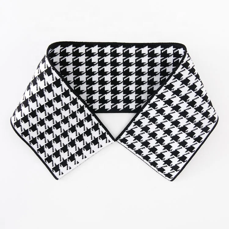 Экологически чистые модные двусторонние жаккардовые манжеты для рубашек поло, вязаный ребристый воротник