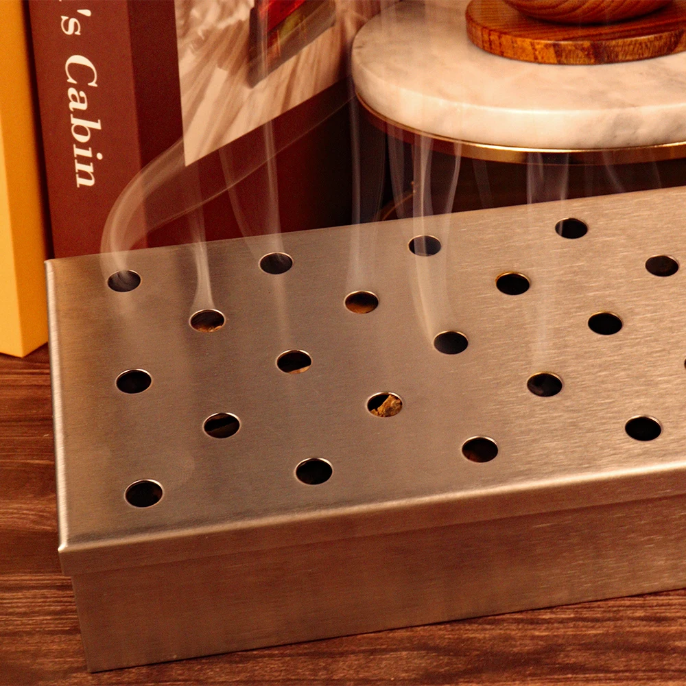 430 Steel BBQ Smoker Box for Grilling or Charcoal Grill Grilling Accessories