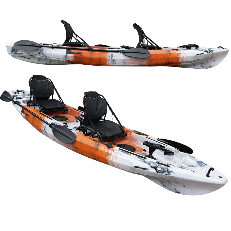 2 Person Kayak Package 396CM Seat Paddle Fishing Rod Holder Indlucded Sit On Top Tandem Fishing Kayak