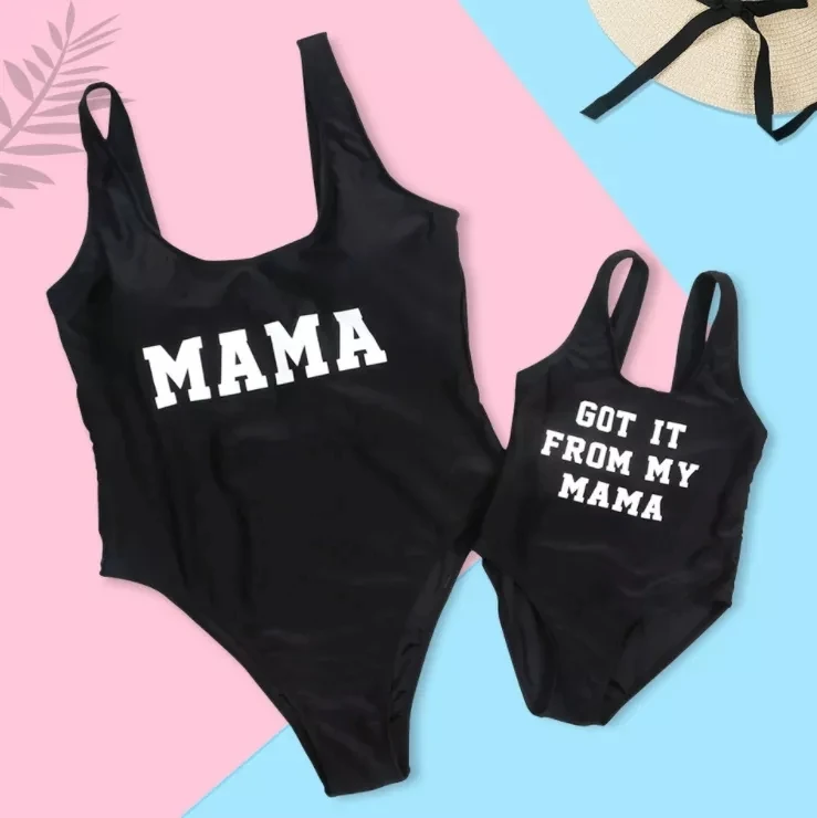 
Wholesale stock clear family swimwear one piece suit for whole family 