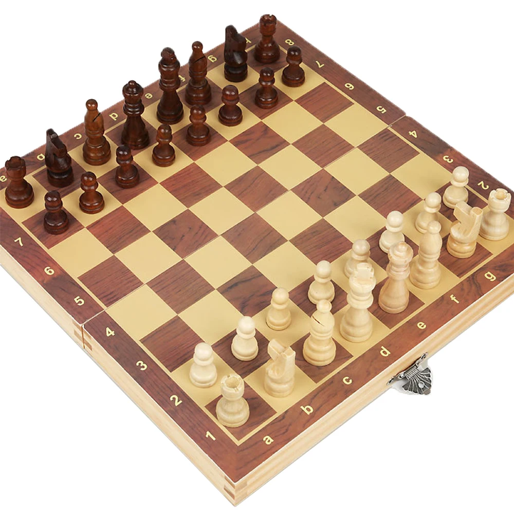 Wholesale Classic Folding Chess Board Toys Wooden Indoor Educational Metal Chess Board Game Toys