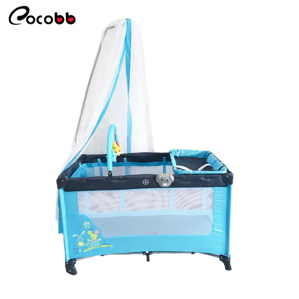 Folding Carry Cot Multi Functional Small Bed Portable Wakers Expandable Baby Crib With Decoration