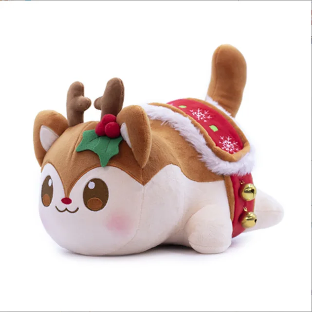 25cm New Christmas Cat Doll Hamburger Plush Cat Strawberry Cake Cat Plush Toy Stuffed Pillow Toys Girl Birthday Gifts
