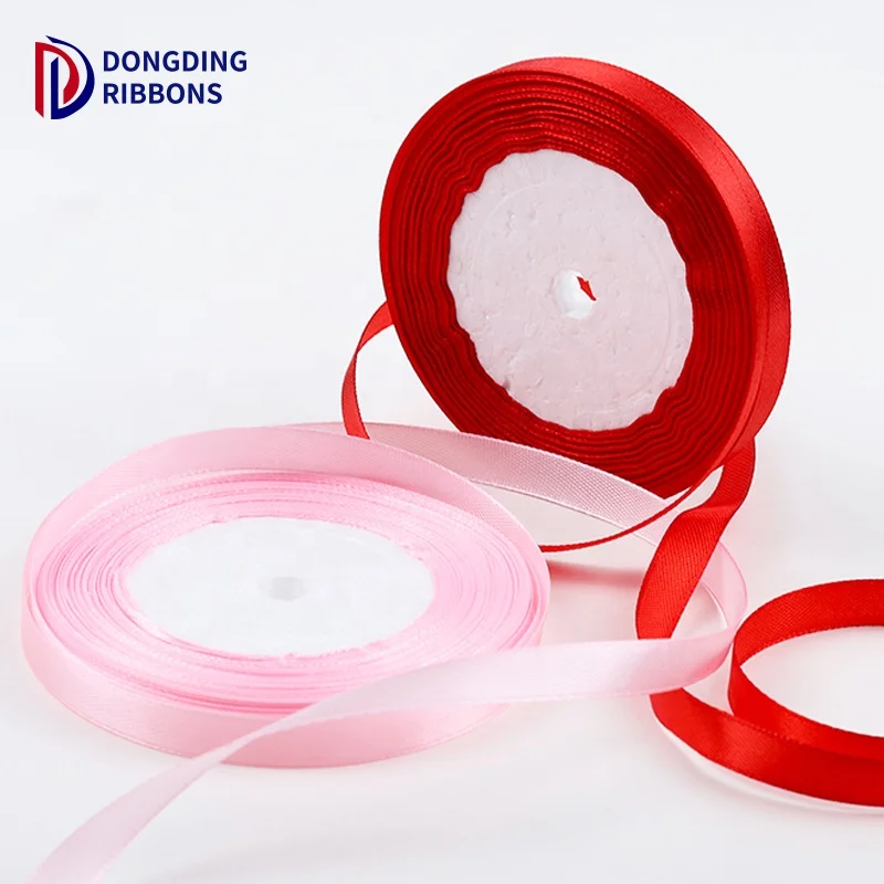Wholesale 196 Color Packing Solid Color Satin Ribbon in Stock Decoration Strip Ribbon for Gift Decoration