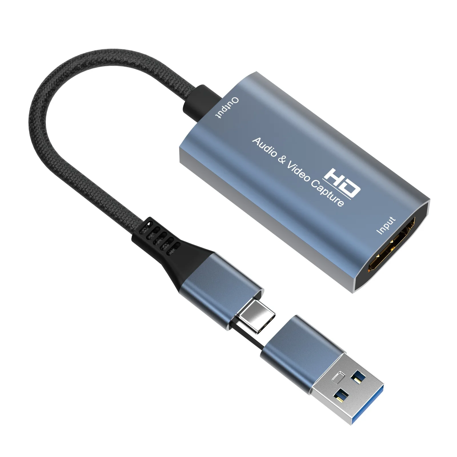 Doonjiey factory price 4k hdmi to usb c usb 2.0 2 in 1 video capture card for game record live streaming broadcast capture card