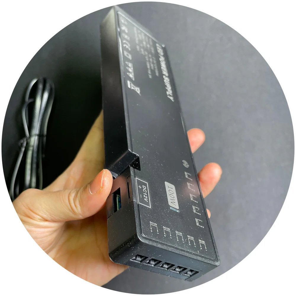100W dc12v dc24v white black slim led strip slim led power supply for cabinet wardrobe closet cabinet cupboard display