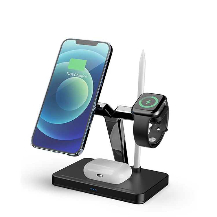 OEM оптовая продажа для iphone iwatch магнитный стол 4 в 1 3 Быстрое беспроводное зарядное устройство Qi зарядка домашнее магнитное