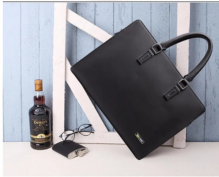 Genuine Leather Briefcase Hard Case Bags For Laptop Computer Waterproof Briefcase
