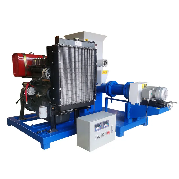 400-2000KG/H Commercial Floating Fish Feed Pellet Machine High Productivity Dry Type Pet Feed Extruder Machine