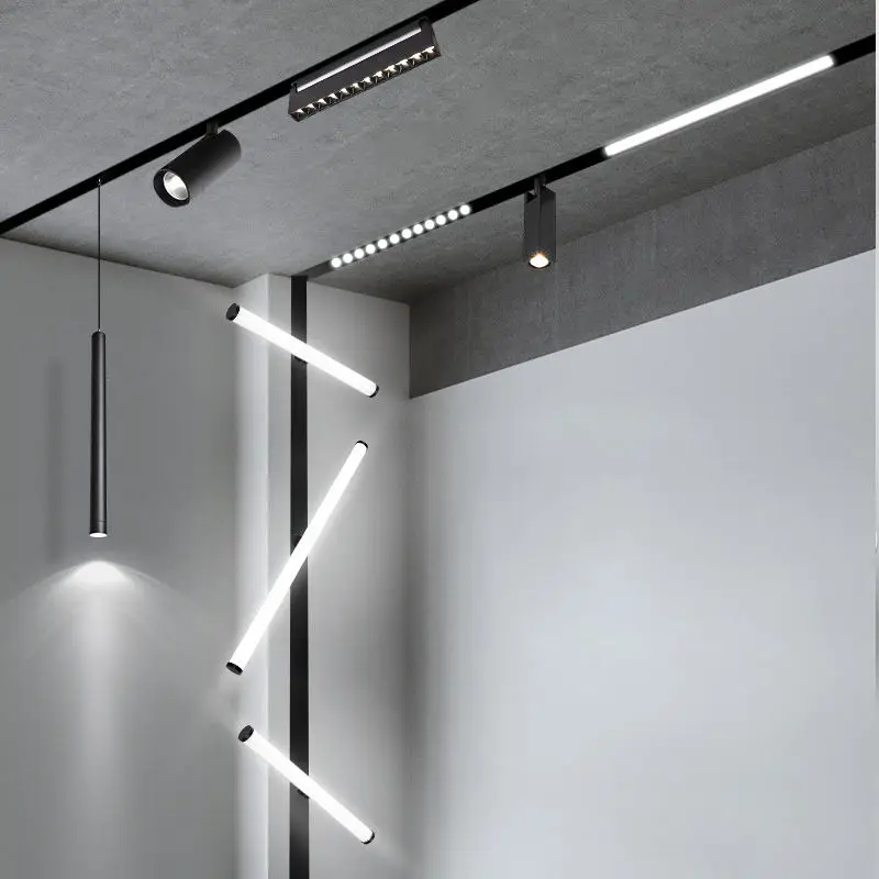 custom Modular Design Surface Mounted LED Magnetic Spot cob Track Lights Lighting System led magnetic Track Rail Track Lights