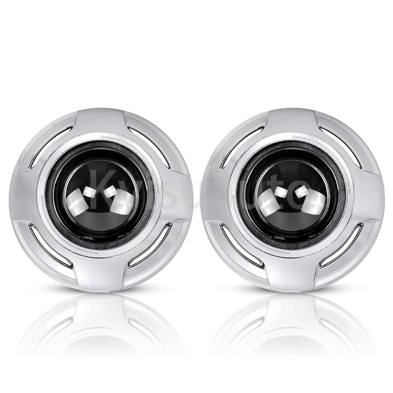 CQL 2.5 Inch H1 H7 H11 Universal Bi Xenon HID Projector Lens with center ring 3 inch CB shroud