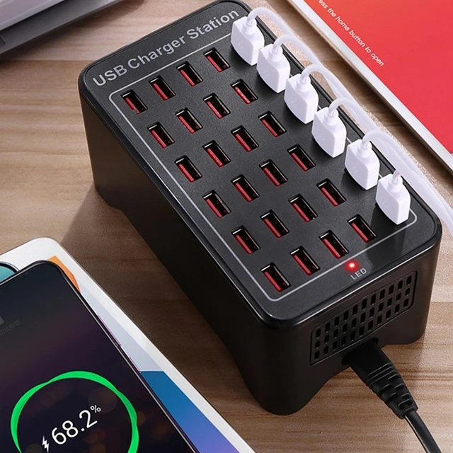 30-портовый USB-зарядный порт семейный USB-порт для нескольких устройств смартфон планшетный ноутбук компьютер с быстрой зарядкой