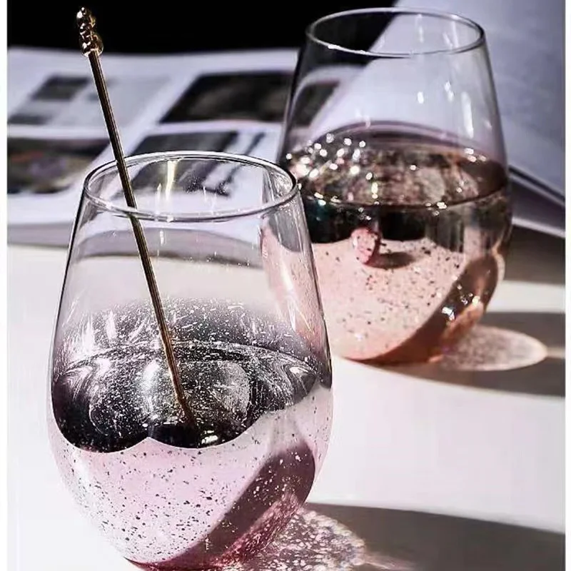 Manufacturer Electroplating Customised PersonalizedDecals Whiskey Glasses Juice Glass New Collection Round Drinking Glass Cup