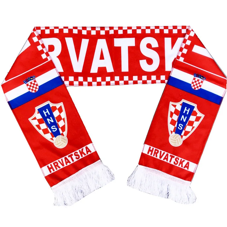 Custom Double Side Fan Knit Sports Scarf Soccer Club Football Fan Jacquard Scarf With Pattern