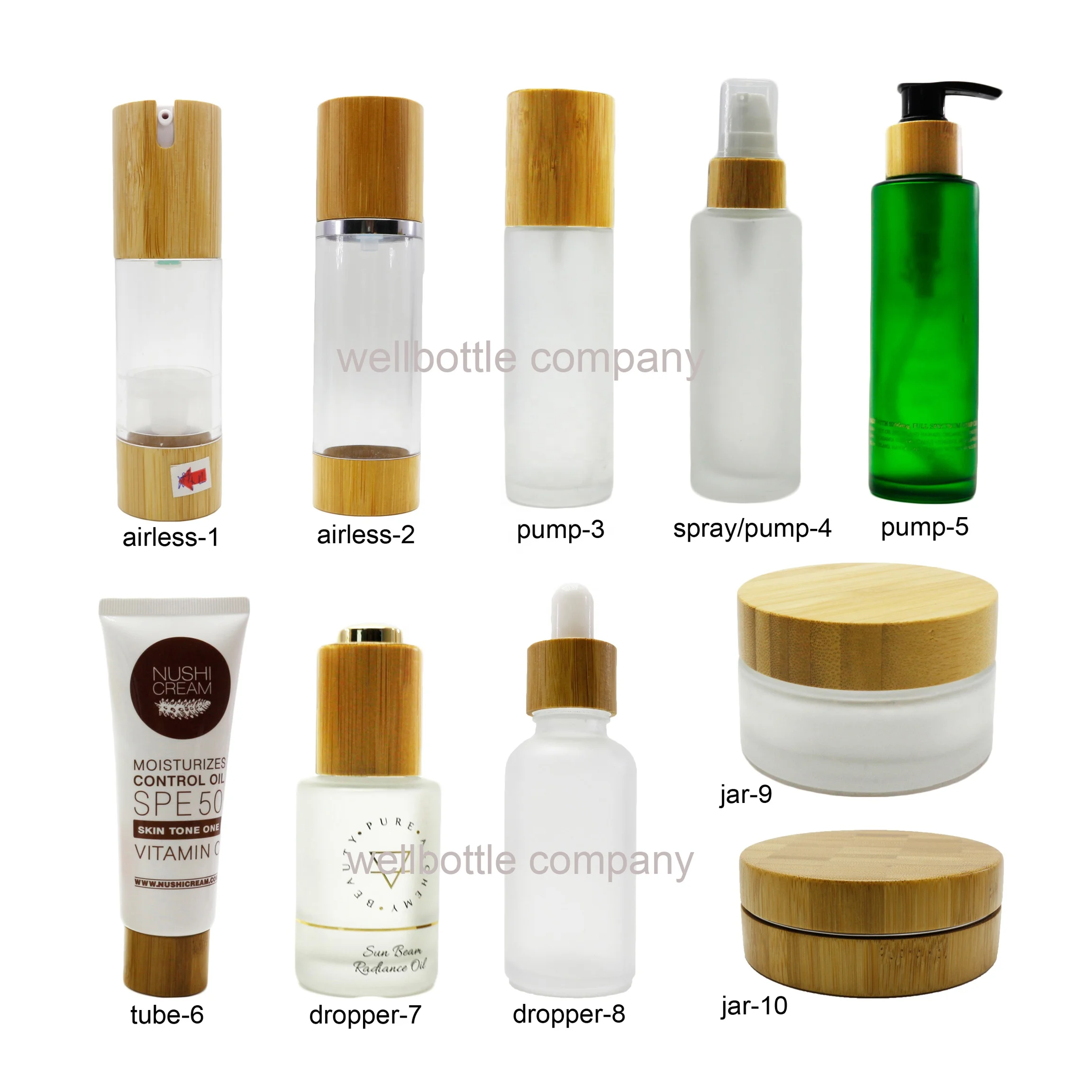 
Бамбуковая косметическая упаковка стеклянная банка для крема бамбуковая бутылка для жидкости для ухода за кожей BJ099E  (62140080126)