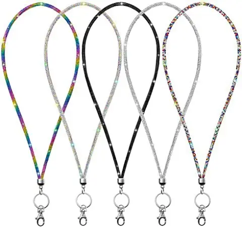 Custom Rhinestone Chain Lanyard Bling ID Card Holder Crystal phone  Rhinestone Phone Lanyard