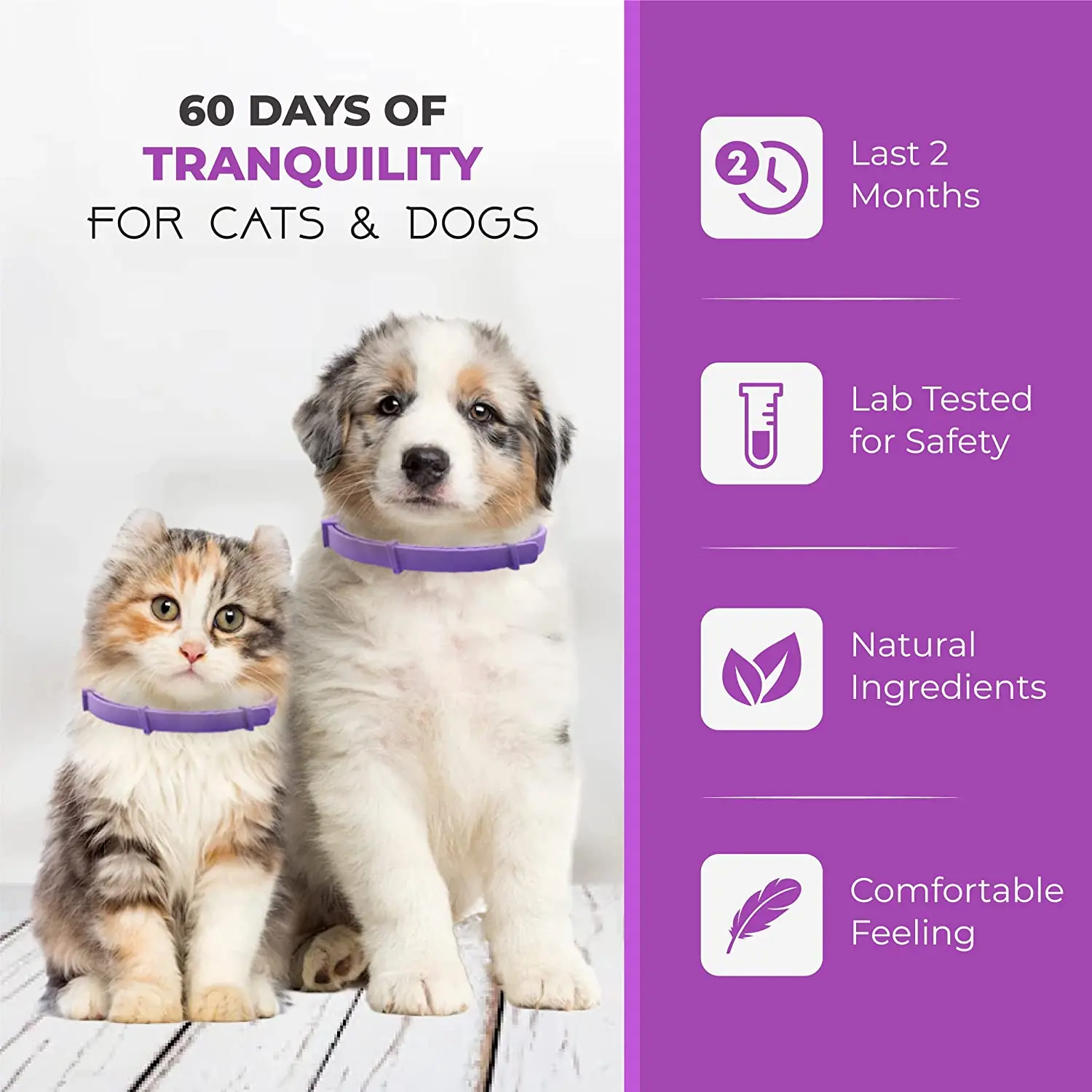 Anti-anxiety dog calming collar reduce pet anxiety natural essential oil