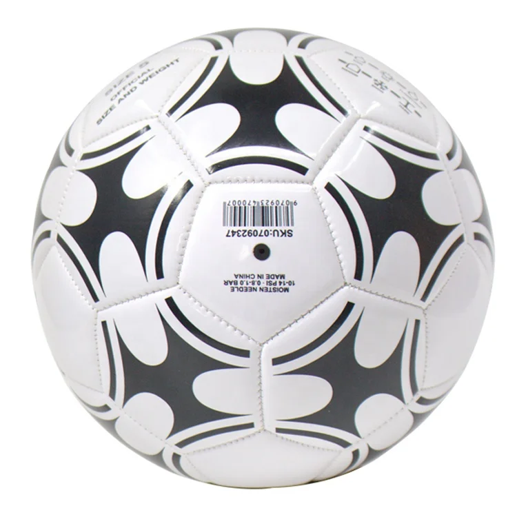 PVC white number 5 cheap soccer ball leather training football felt ball soccer ball