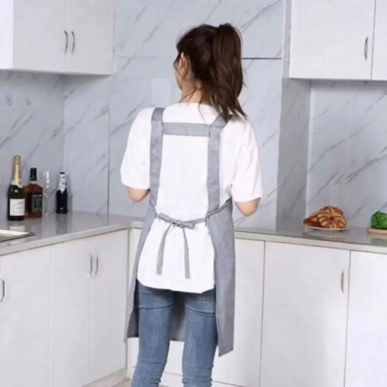Kitchen Chefs Pe Aprons Cotton Disposable Anti-Virus Cheap With Pockets Custom Design Cooking Waterproof Bbq Factory Jean Apron