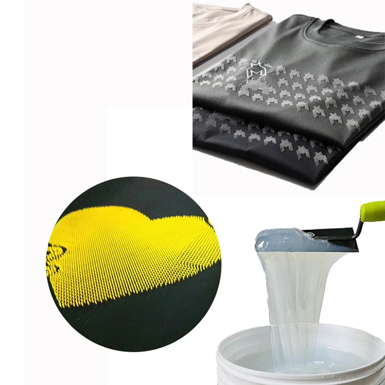 Hengyi Factory Brush Logo Liquid Screen printing silicone for Clothes Patches LOGO fabric