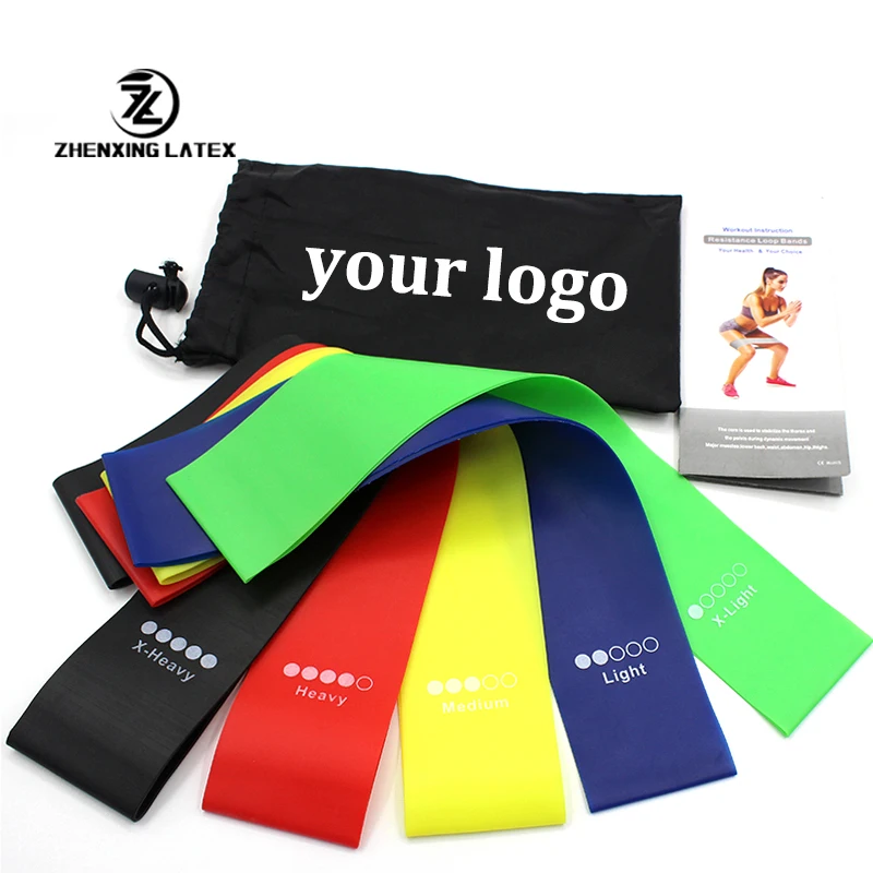 Elastic booty fitness workout Custom Logo Exercise TPE Hip Bands Resistance Bands set Loop Bands Yoga Gym for sports