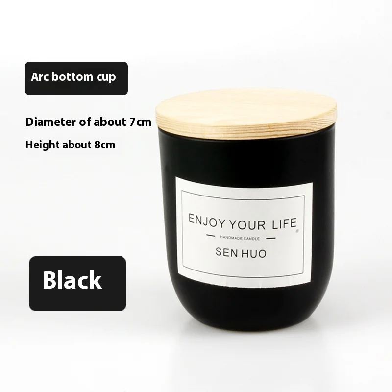 Wholesale Custom Aroma Private Label Soy Wax Candles Black Glass Scented Candle Coconut Candle For Gift Set