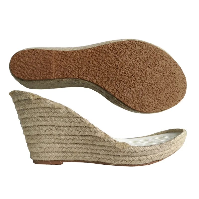 wedge heel pu platform jute sole women jute sandal sole