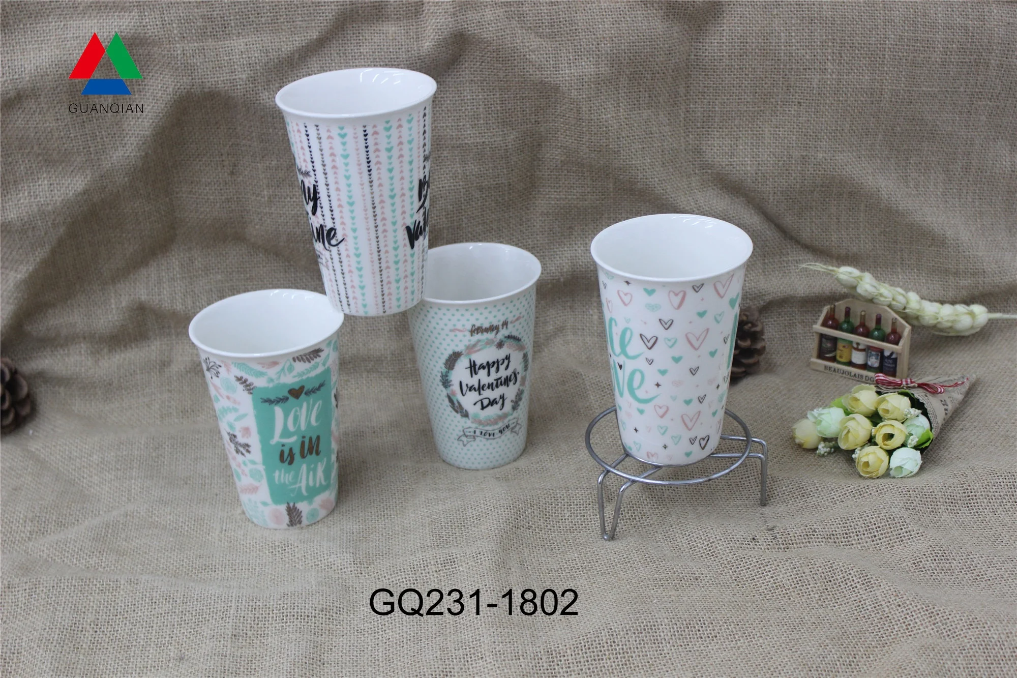 Fashionable design beauty color ceramic coffee mug  without hand