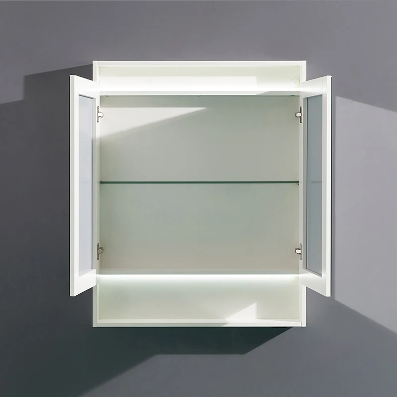 Led Light Mirror Storage Customized Wholesale Soft Close Door Plywood Mirror Cabinet With Led Light