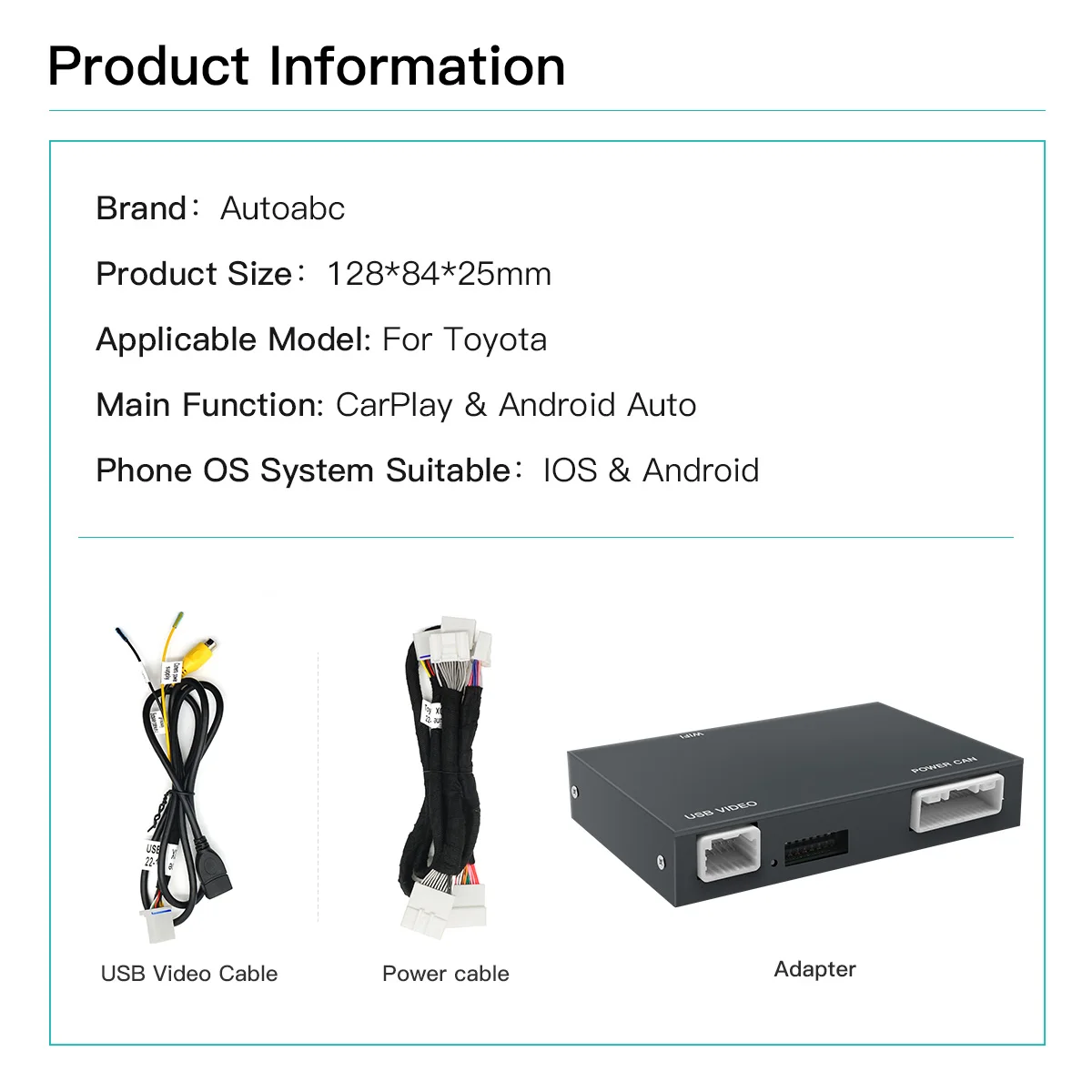 Autoabc Android Auto Module For TOYOTA 2014 - 2019 Camry Corolla Highlander Tundra Auris Prius RAV4 Avensis Verso