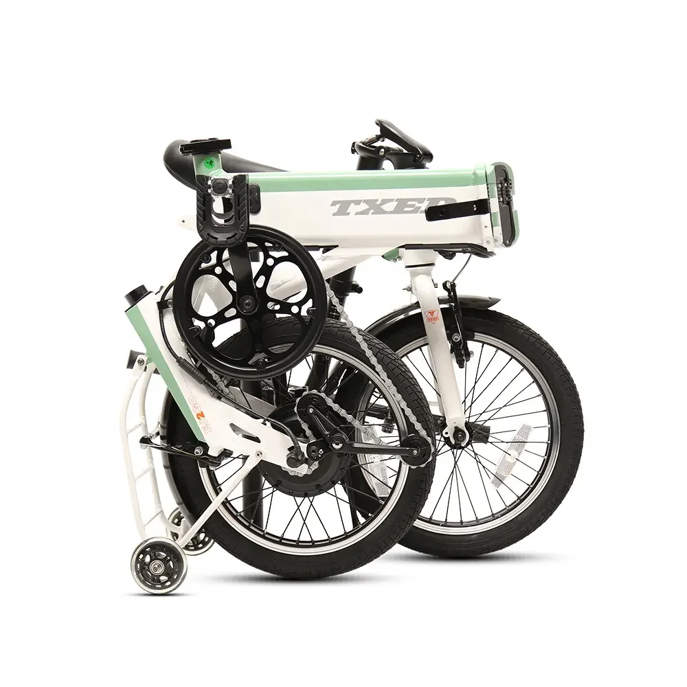 TXED 16 inch foldable electric bike 250W 36V/7.8Ah motor bicycle with color LCD display folding ebike with bag e city fold bike
